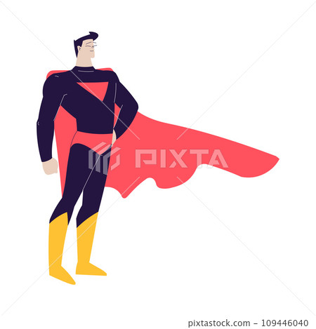 Cinema with Man Character Actor in Superhero Costume Engaged in Movie Shooting Vector Illustration Cinema with Man Character Actor in Superhero Costume Engaged in Movie Shooting Vector Illustration 109446040