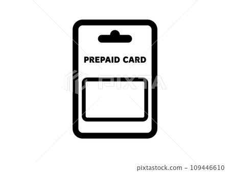 便利商店出售的預付卡的單色圖示。 109446610