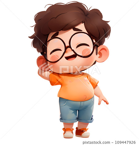 Boy with Glasses shy Cartoon 109447926