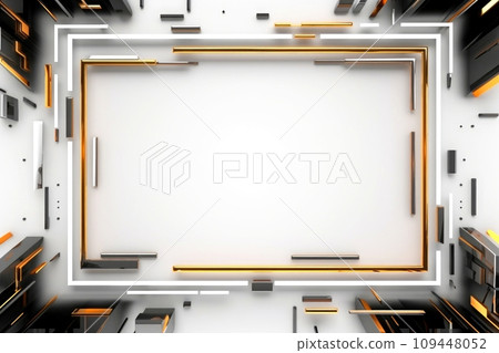 Abstract high tech white border, futuristic technology background, Generative AI 109448052