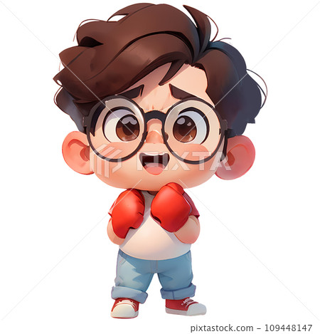 Cartoon boy boxing Cartoon boy boxing 109448147