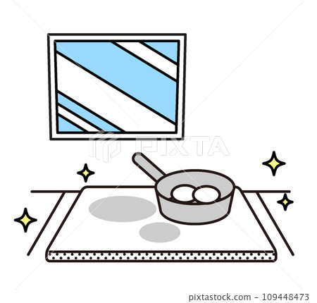 Simple illustration home appliances and cooking utensils IH stove Simple illustration home appliances and cooking utensils IH stove 109448473