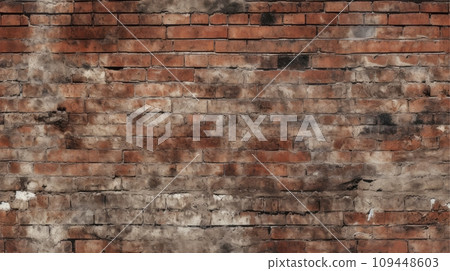 Red brick wall seamless background, texture pattern for continuous replicate, Generative AI 109448603