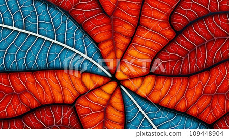 Close up texture leaf structure macro photography, abstract texture, Generative AI illustration 109448904