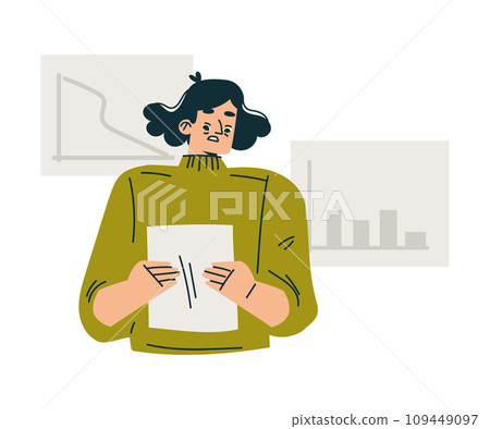 Investment in Stock with Sad Woman Character with Report Trading Lost Money Vector Illustration Investment in Stock with Sad Woman Character with Report Trading Lost Money Vector Illustration 109449097