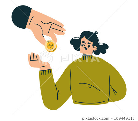 Investment in Stocks with Woman Character Take Coin Trading Gaining Profit Vector Illustration Investment in Stocks with Woman Character Take Coin Trading Gaining Profit Vector Illustration 109449115