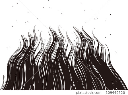 用畫筆繪製的揮舞著日式火焰單色 用畫筆繪製的揮舞著日式火焰單色 109449320