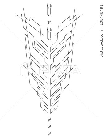 Cyber abstract design. Digital neo tribal style. Cyber abstract design. Digital neo tribal style. 109449491