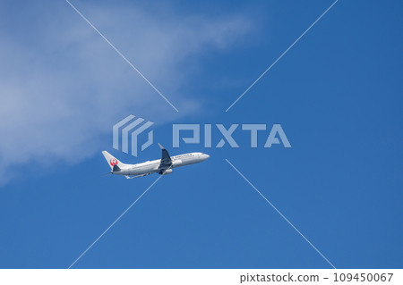客機/飛機/日本航空波音 737 從羽田機場起飛 109450067