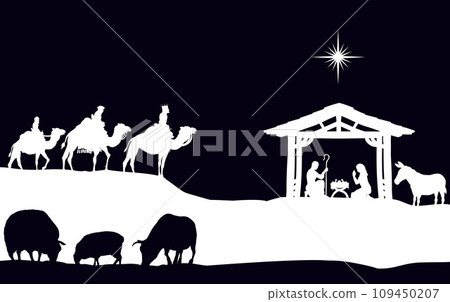 Christmas Nativity Scene Bethlehem Manger Wise Men Christmas Nativity Scene Bethlehem Manger Wise Men 109450207