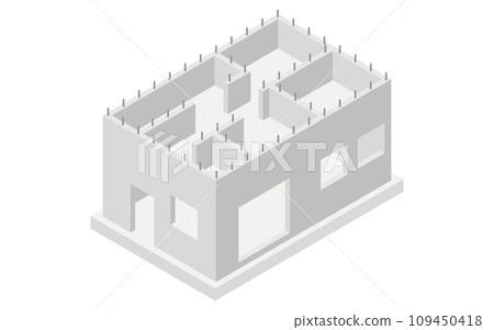 建築結構圖解、鋼筋混凝土 (RC) 等距圖 109450418