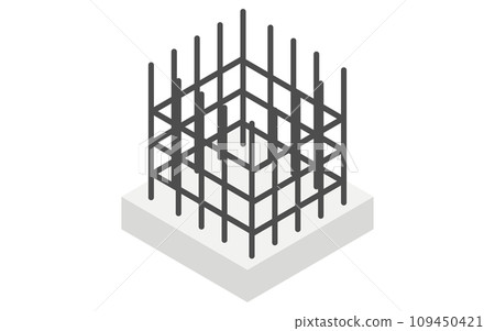 建築結構圖解、鋼筋混凝土 (RC) 等距圖 109450421