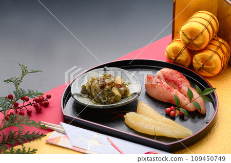 New Year's dish: Mentaiko, herring roe, and Matsumae pickles 109450749