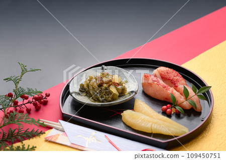 New Year's dish: Mentaiko, herring roe, and Matsumae pickles 109450751