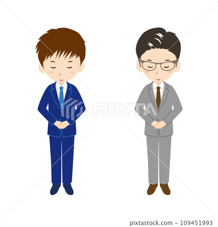 Young people and veteran office workers bowing 109451993