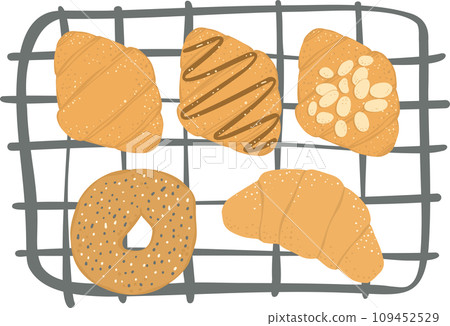 cute bakery bread pastry menu flat design hand drawing illustration 109452529