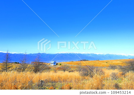 Takabocchi Plateau and Northern Alps Mountains/Shiojiri City, Nagano Prefecture Takabocchi Plateau and Northern Alps Mountains/Shiojiri City, Nagano Prefecture 109453214