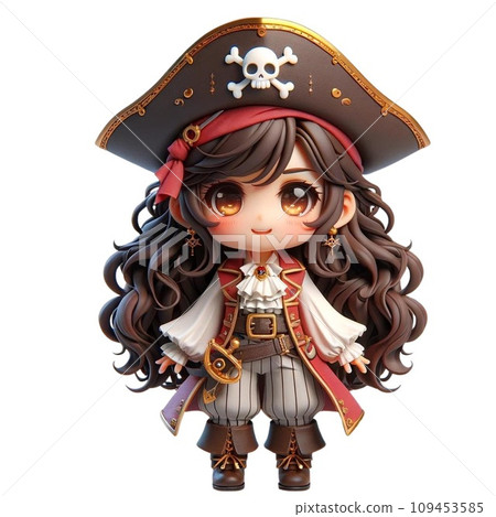 3D illustration pirate girl 109453585