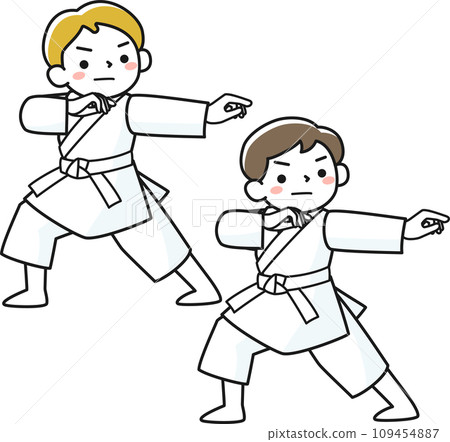 Children practicing karate 109454887