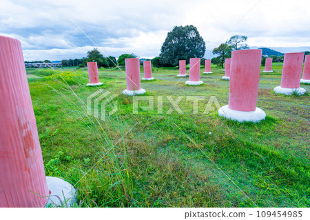 Kashihara City, Nara Prefecture, Historic Site Fujiwara Palace Ruins Colonnade Kashihara City, Nara Prefecture, Historic Site Fujiwara Palace Ruins Colonnade 109454985