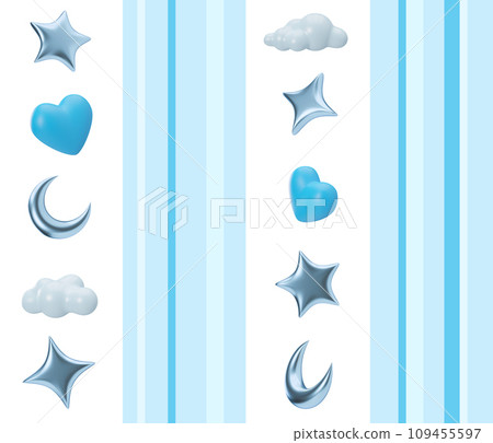 Blue seamless pattern with stars, moons and hearts. Applicable for fabric print, textile, wallpaper, gifts wrapping paper. Repeatable texture. Modern style, pattern for boys bedding, clothes. 3D. Blue seamless pattern with stars, moons and hearts. Applicable for fabric print, textile, wallpaper, gifts wrapping paper. Repeatable texture. Modern style, pattern for boys bedding, clothes. 3D. 109455597
