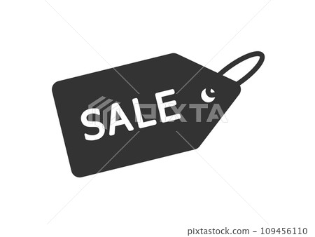 Black tag with the inscription sale. Discount price tag, sign, tag for sales in dark color . Vector 109456110