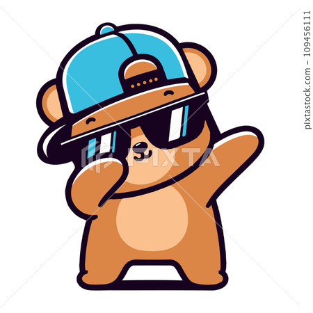 Cute Bear dabbing movement cartoon Cute Bear dabbing movement cartoon 109456111