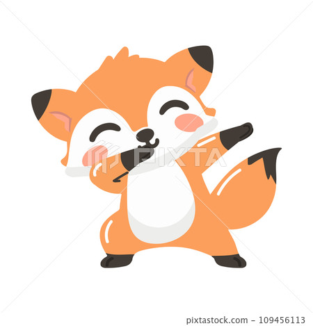 Cute cartoon fox dabbing vector Cute cartoon fox dabbing vector 109456113