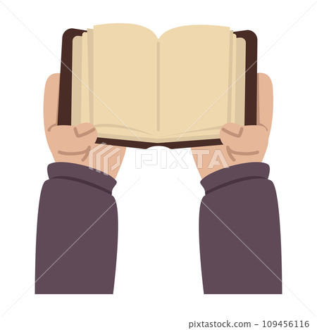hands holding  open book vector hands holding  open book vector 109456116