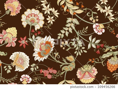Fantasy flowers in retro, vintage Fantasy flowers in retro, vintage 109456266