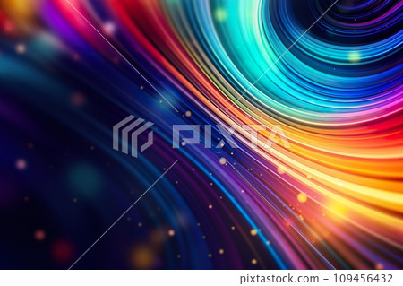 AI-generated content. Abstract vibrant background with neon lights and empty space. Vivid colors. Copy space for your text. Futuristic backdrop. Generative AI. 109456432
