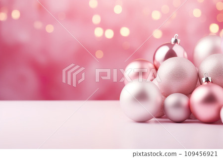 AI-generated content. Beautiful pink Christmas - Stock