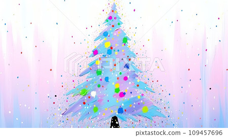 多彩聖誕樹丙烯畫_10 AI生成 109457696