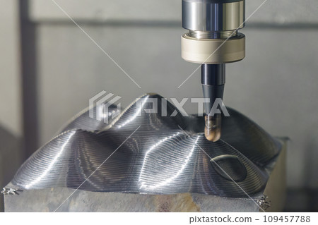 The CNC milling machine rough cutting the injection mold parts by indexable tools. The CNC milling machine rough cutting the injection mold parts by indexable tools. 109457788