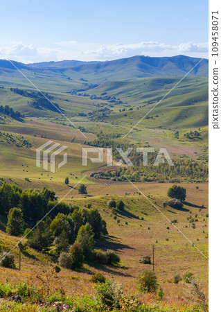 Vertical summer landscape photo of Altai mountains Vertical summer landscape photo of Altai mountains 109458071