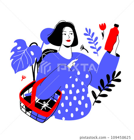 Buy natural cosmetics - colorful flat design style illustration 109458625