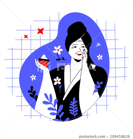 Use of age cosmetics - colorful flat design style illustration 109458626