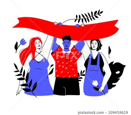 Victory ribbon - colorful flat design style illustration 109458629