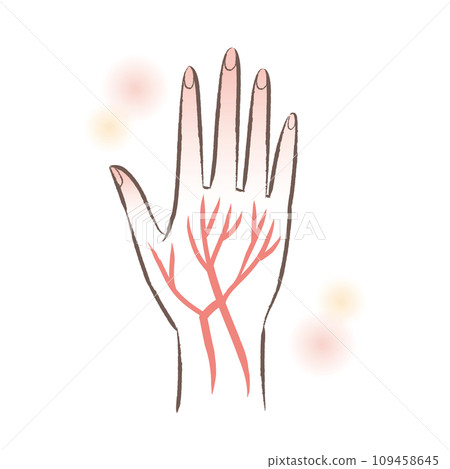 Illustration of warm hands and fingertips with good blood circulation 109458645
