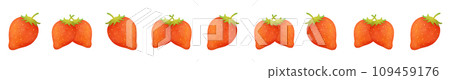 Illustration of strawberries lined up horizontally Illustration of strawberries lined up horizontally 109459176