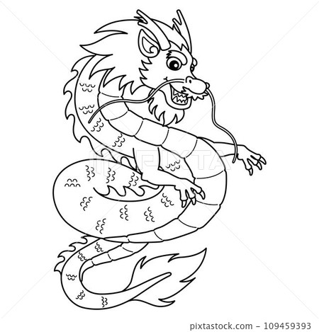 Year of the Dragon Isolated Coloring Page for Kids Year of the Dragon Isolated Coloring Page for Kids 109459393