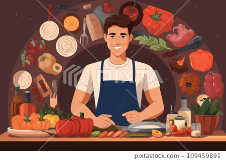 fruits and vegetables, concept of Healthy Eating and Food Art, created with Generative AI technology 109459891