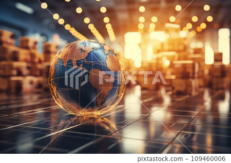 Loading of goods on board a cargo plane, airport , Business logistic. Generative ai 109460006