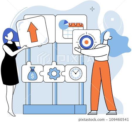 Business development. Vector illustration. Effective management ensures organizational success Choosing profession is significant life decision Job satisfaction contributes to fulfilling career Business development. Vector illustration. Effective management ensures organizational success Choosing profession is significant life decision Job satisfaction contributes to fulfilling career 109460541