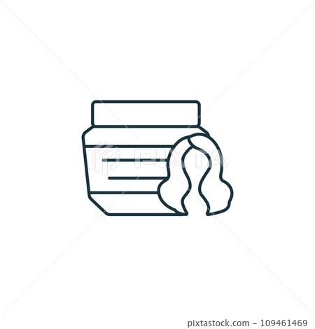 Hair mask icon. Monochrome simple sign from beauty and personal care collection. Hair mask iron icon for logo, templates, web design and infographics. 109461469