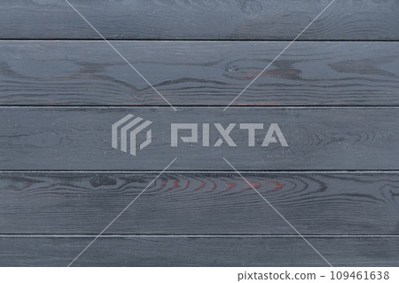 Old Blue Tint Shade Color Paint Horizontal Lines Stripes Wooden Texture Boards Table Floor Fence Background Plank 109461638
