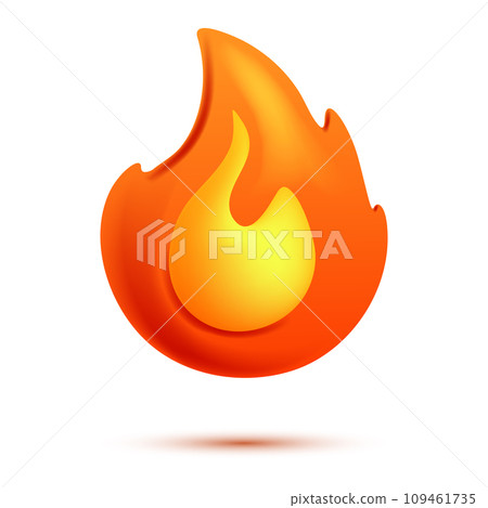 Fire flame 3d vector. Cartoon 3d isolated vector illustration Fire flame 3d vector. Cartoon 3d isolated vector illustration 109461735