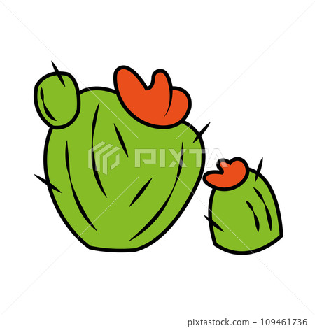 Isolated green cactus icon flat design Vector Isolated green cactus icon flat design Vector 109461736