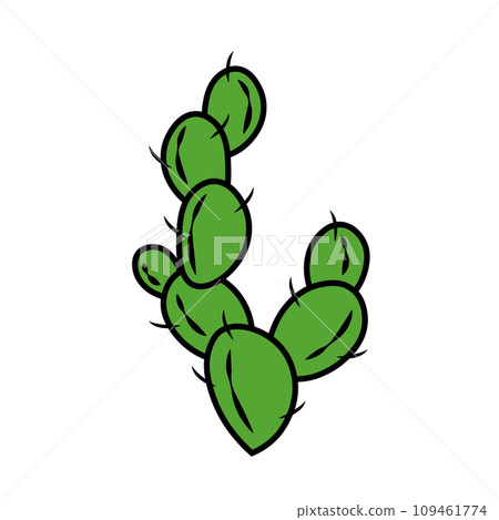 Isolated green cactus icon flat design Vector Isolated green cactus icon flat design Vector 109461774