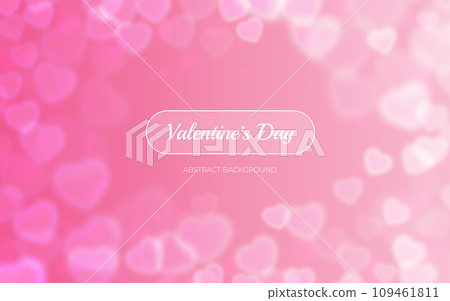 Valentines Day abstract background. Heart shape defocused blurred bokeh banner. Romantic Love backdrop in pastel pink colors Valentines Day abstract background. Heart shape defocused blurred bokeh banner. Romantic Love backdrop in pastel pink colors 109461811